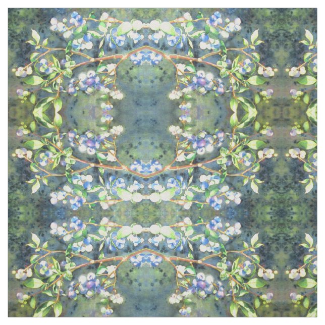 Elegantes Blaubeerengemälde Stoff (Muster)