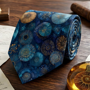 Elegantes Blaue Saphir-Ammonitenfossil Krawatte
