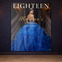 Elegantes blaues 18. Geburtstags-Foto-Hintergrundb