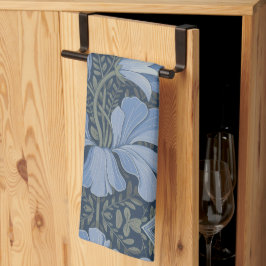 Elegantes blaues Aquarell-Blumenmuster-Einladung Geschirrtuch