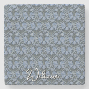 Elegantes blaues Aquarell-Blumenmuster-Einladung Steinuntersetzer