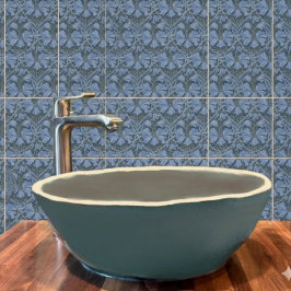 Elegantes blaues Aquarell-Blumenmuster Fliese