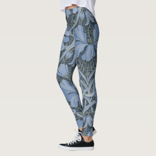 Elegantes blaues Aquarell-Blumenmuster Leggings