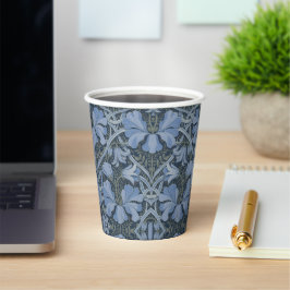 Elegantes blaues Aquarell-Blumenmuster Pappbecher