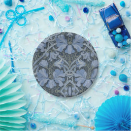 Elegantes blaues Aquarell-Blumenmuster Pappteller