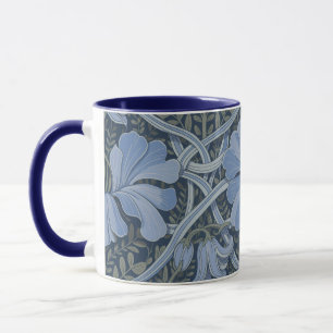 Elegantes blaues Aquarell-Blumenmuster Tasse