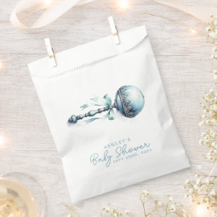 Elegantes Blaues Baby Rassel Jungen Babyparty Geschenktütchen
