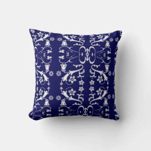 Elegantes blaues Batik-Kissen Kissen