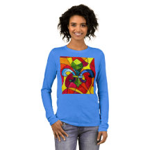 Elegantes blaues Bleiglas-Fleur-de-Lis-Aquarell