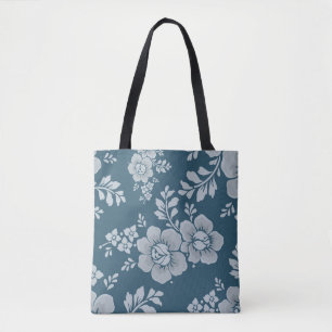 Elegantes blaues Blumenmuster im Vintage-Stil