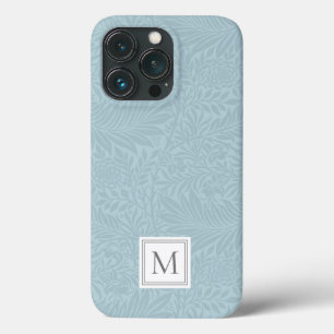 Elegantes Blaues Boho-Botanisches Muster-Monogramm Case-Mate iPhone Hülle