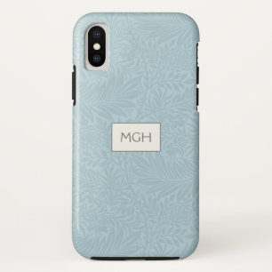 Elegantes Blaues Boho-Botanisches Muster-Monogramm Case-Mate iPhone Hülle