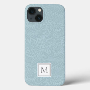 Elegantes Blaues Boho-Botanisches Muster-Monogramm Case-Mate iPhone Hülle