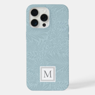 Elegantes Blaues Boho-Botanisches Muster-Monogramm iPhone 15 Pro Max Hülle
