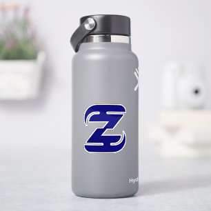 Elegantes blaues Buchstaben Z Monogramm Aufkleber