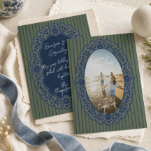 Elegantes, blaues, chinesisch inspiriertes oval ge