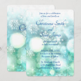 Elegantes blaues Fellstück Snowflake Wasserfarbe Einladung