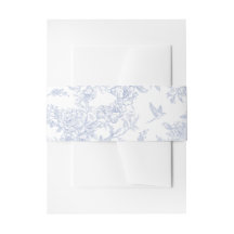 Elegantes blaues französisches Blumen-Toile-Muster