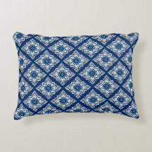 Elegantes blaues geometrisches Blumenmuster