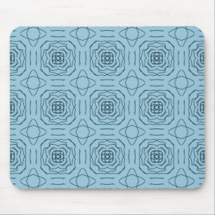 Elegantes blaues geometrisches Linienkunst-Nahtlos Mousepad