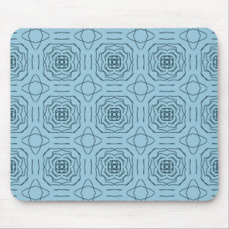 Elegantes blaues geometrisches Linienkunst-Nahtlos Mousepad