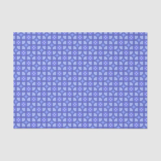 Elegantes blaues geometrisches Muster modern chic Seidenpapier (Vorderseite)