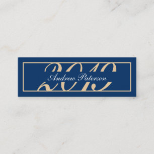 Elegantes blaues Goldklassische Telefonnummerkarte