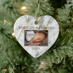 Elegantes, blaues, graues Marmormuster, benutzerde Keramik Ornament