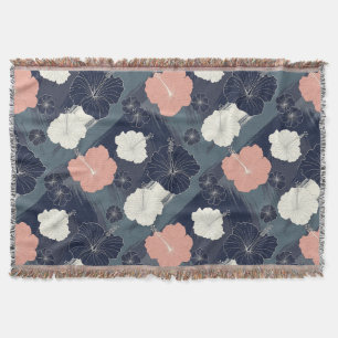 Elegantes blaues Hibiskus-Blumenmuster (10) Decke