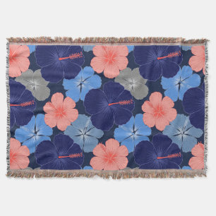 Elegantes blaues Hibiskus-Blumenmuster (11) Decke