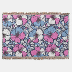 Elegantes blaues Hibiskus-Blumenmuster (12) Decke
