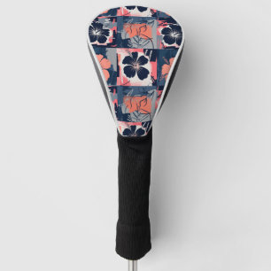 Elegantes blaues Hibiskus-Blumenmuster (7) Golf Headcover