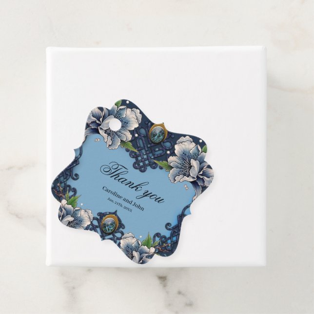 Elegantes blaues keltisches Design Geschenkanhänger (Beispiel)