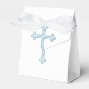 Elegantes blaues Kreuz Erstkommunion Geschenkschachtel