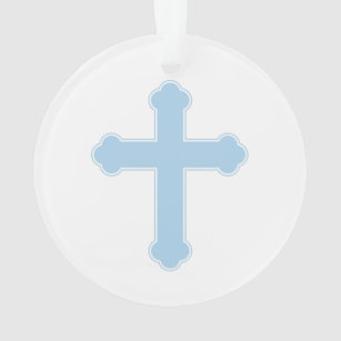 Elegantes blaues Kreuz Ornament