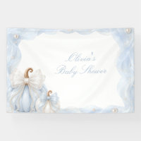 Elegantes blaues Kürbisband-Babyshower-Kulisse