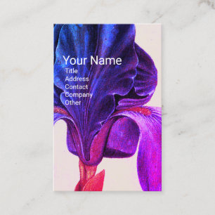 ELEGANTES BLAUES LILA IRIS Monogramm Visitenkarte