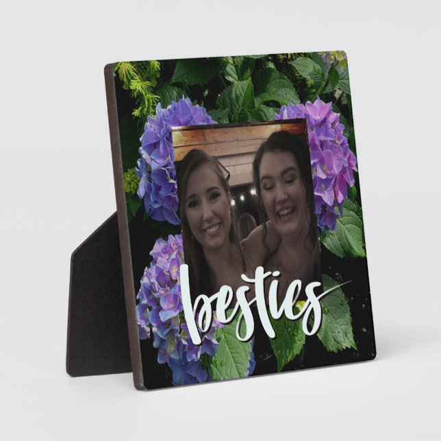 Elegantes blaues lila Magenta grünes Hydrangea Fotoplatte (Vorderseite)