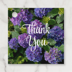 Elegantes blaues lila Magenta grünes Hydrangea Geschenkanhänger