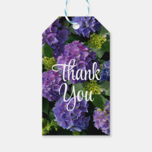 Elegantes blaues lila Magenta grünes Hydrangea Geschenkanhänger
