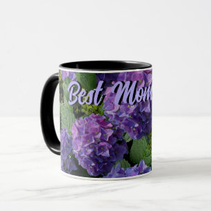 Elegantes blaues lila Magenta grünes Hydrangea Tasse