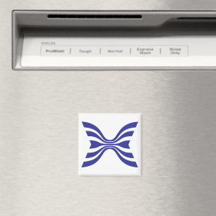 Elegantes blaues Linien-Letter-X-Monogramm Magnet
