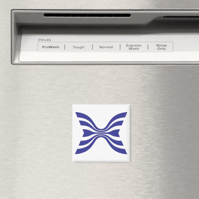 Elegantes blaues Linien-Letter-X-Monogramm Magnet (In Situ (Geschirrspüler))
