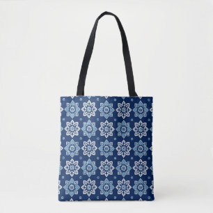 Elegantes blaues Mandala-Blumenmuster