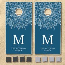 Elegantes blaues Mandala-Monogramm