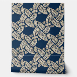 Elegantes blaues Marine-Knotenmuster im Vintage-St Tapete