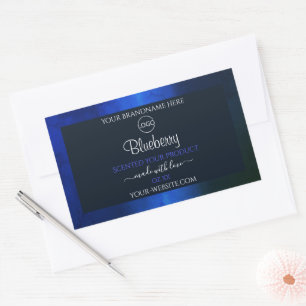 Elegantes blaues Marmormuster-Produktlabel mit Log Rechteckiger Aufkleber