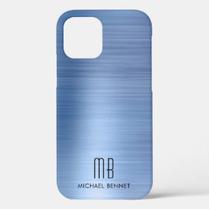 Elegantes Blaues Monogramm Case-Mate iPhone Hülle