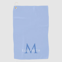 Elegantes blaues Monogramm Name Anfangsbuchstabe i Golfhandtuch