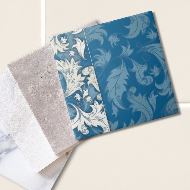 Elegantes blaues Muster Tile Fliese (Von Creator hochgeladen)